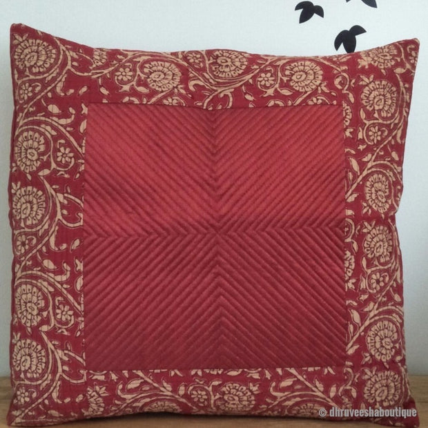 Dupian Silk & Print Quilted Pillow Cover