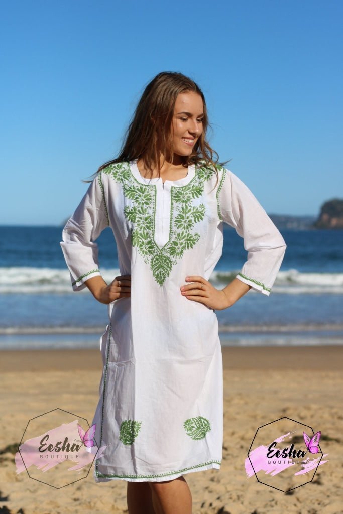 Green Hand Embroidered Tunic
