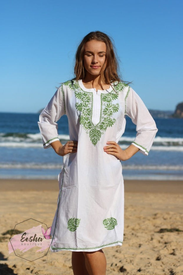 Green Hand Embroidered Tunic