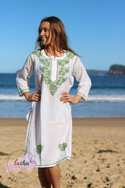 Green Hand Embroidered Tunic