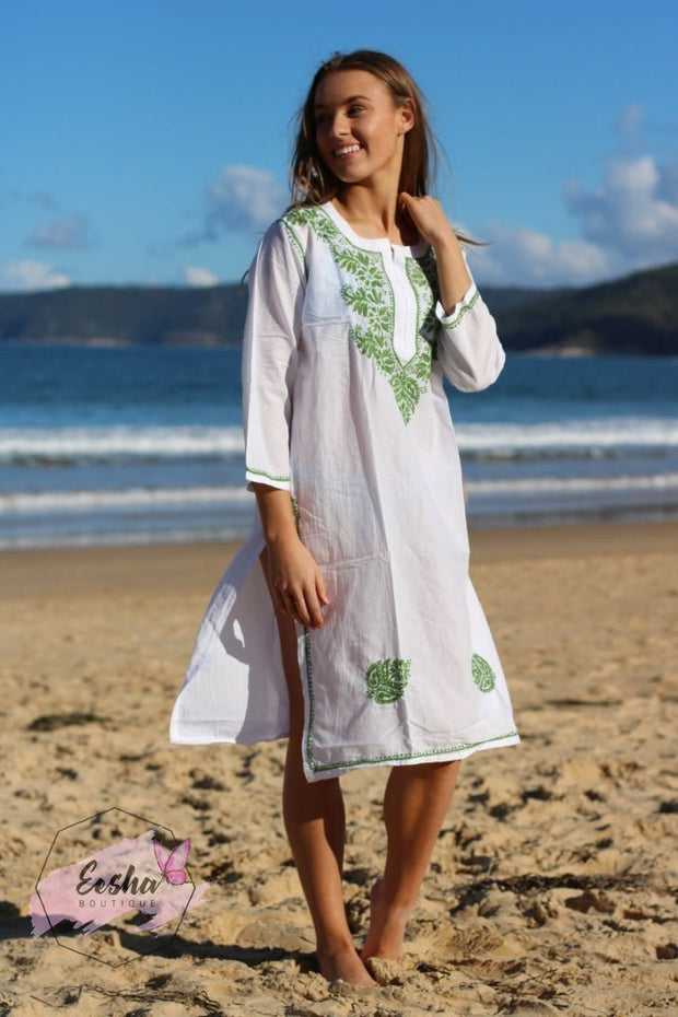 Green Hand Embroidered Tunic