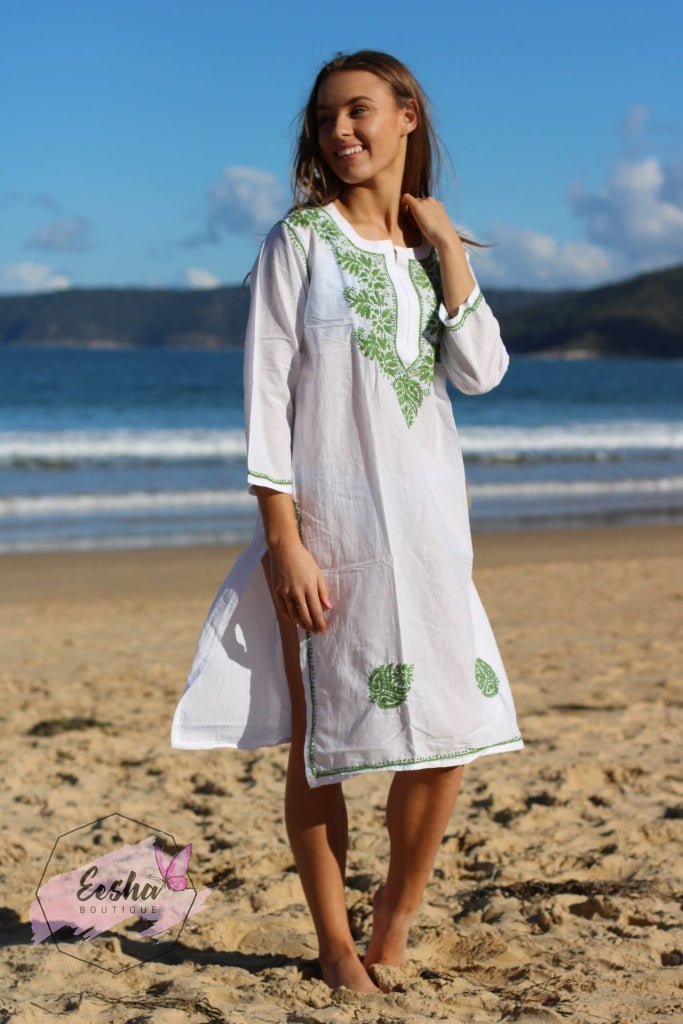 Green Hand Embroidered Tunic