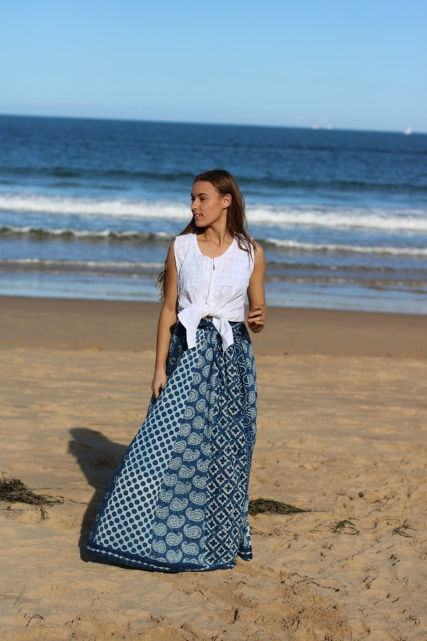 Gypsy Style Indian Cotton Hand Block Printed Skirt Pants