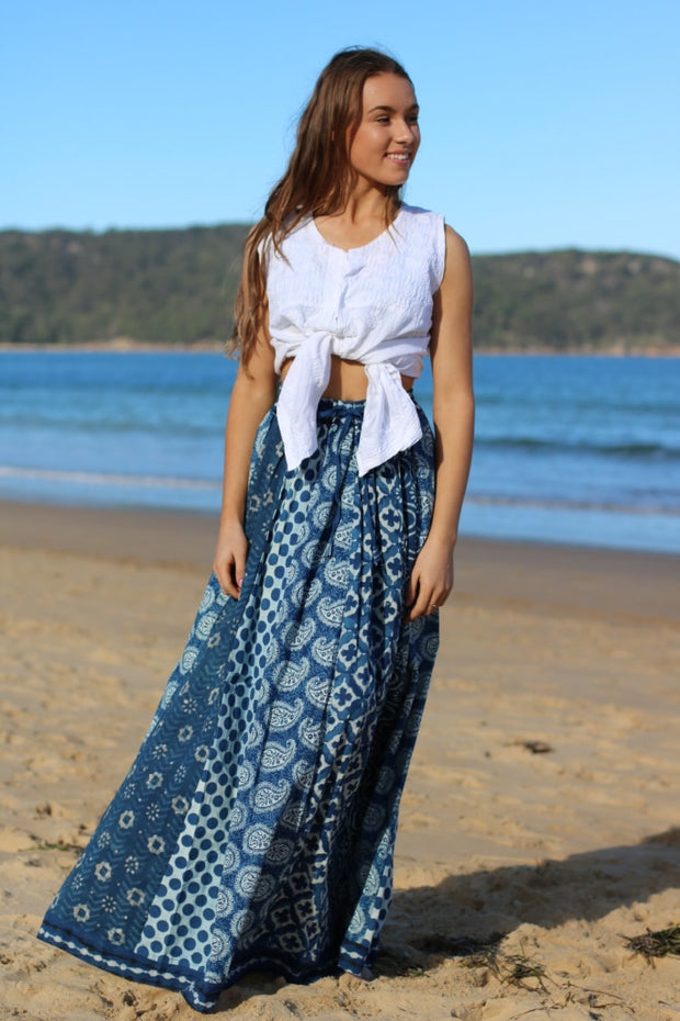 Gypsy Style Indian Cotton Hand Block Printed Skirt Pants
