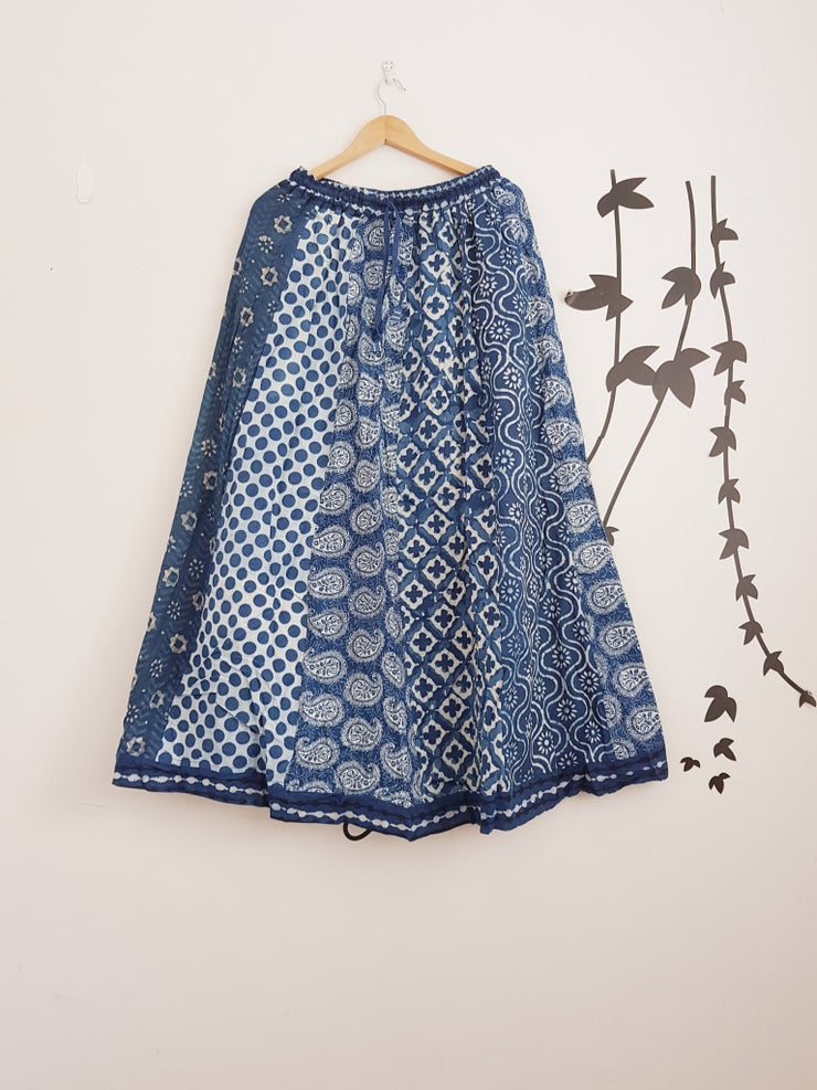 Gypsy Style Indian Cotton Hand Block Printed Skirt Pants