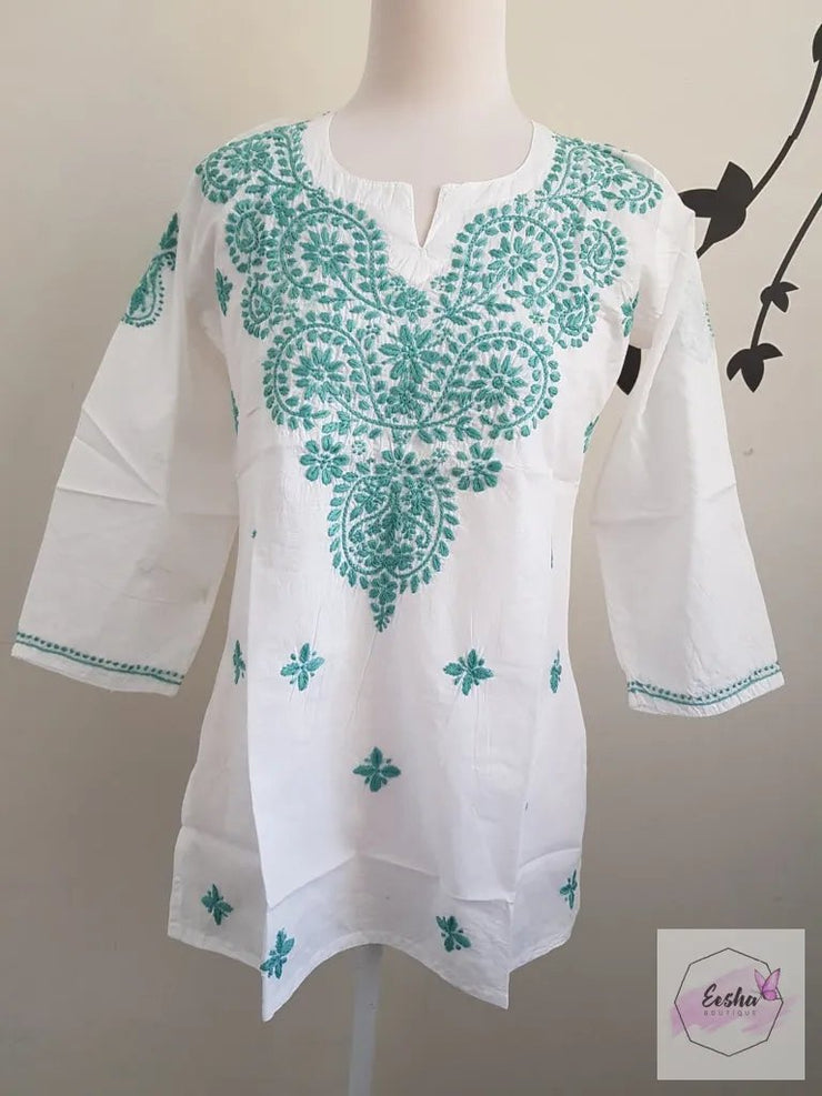 Colourful Daisy - White Short Top - EeshaBoutique Australia
