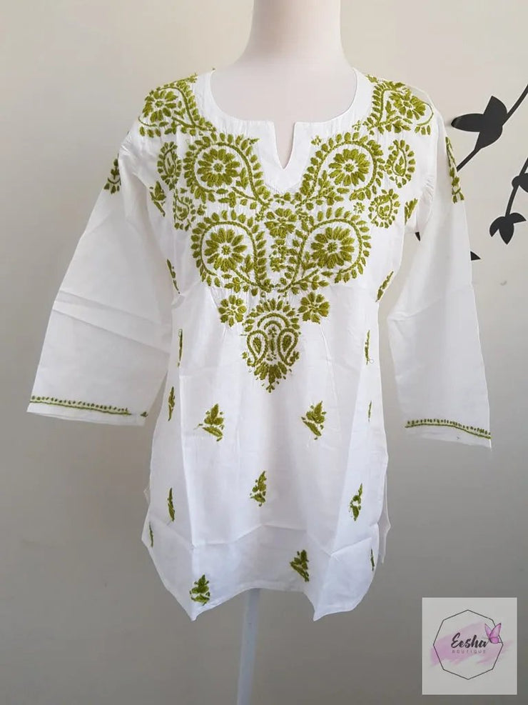 Colourful Daisy - White Short Top - EeshaBoutique Australia