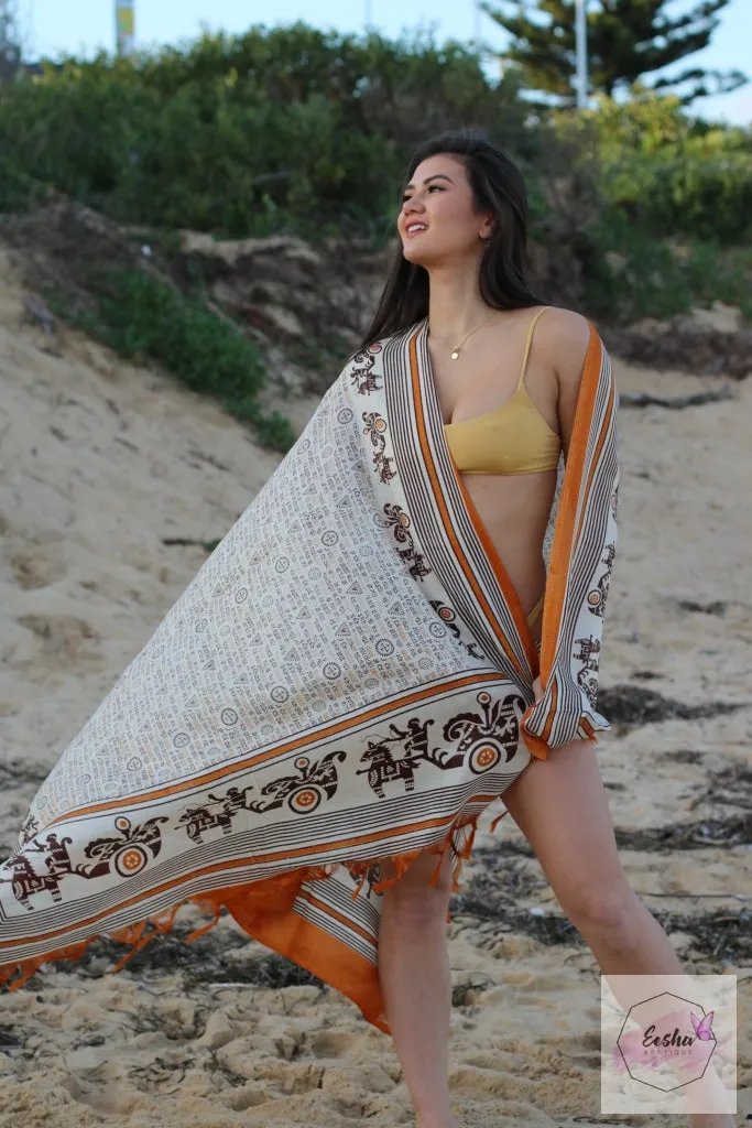 India Raw Silk Scarf Stole Dupatta Sarong Pario