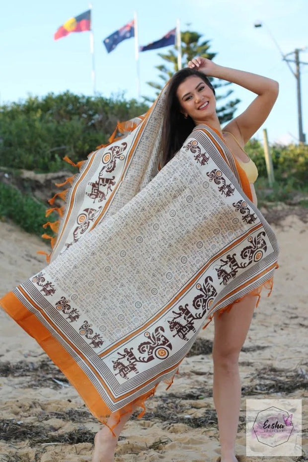 India Raw Silk Scarf Stole Dupatta Sarong Pario