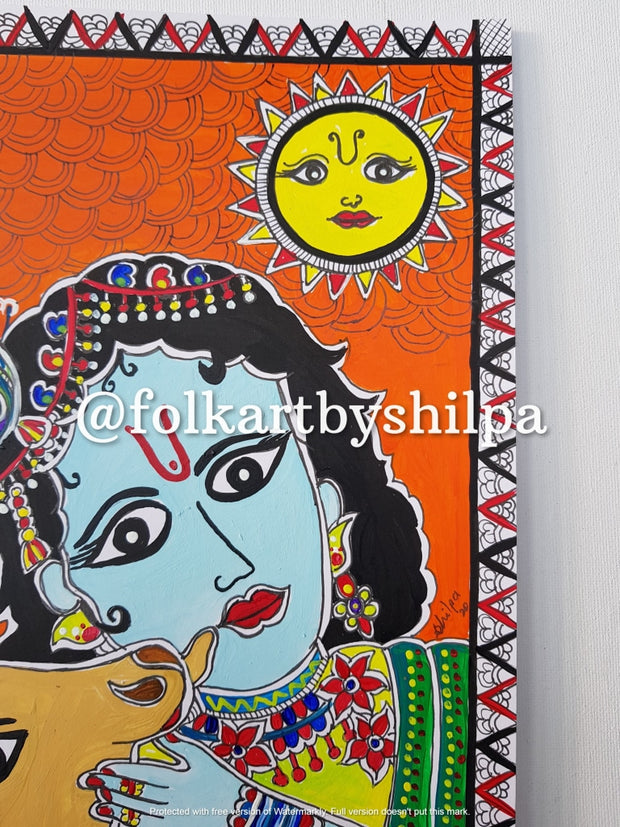 Krishna - Original Madhubani Painting