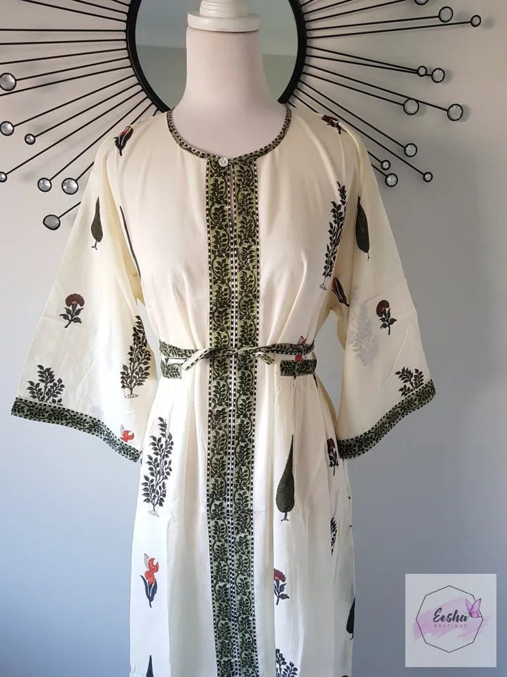 Long Kaftan Dress - Garden