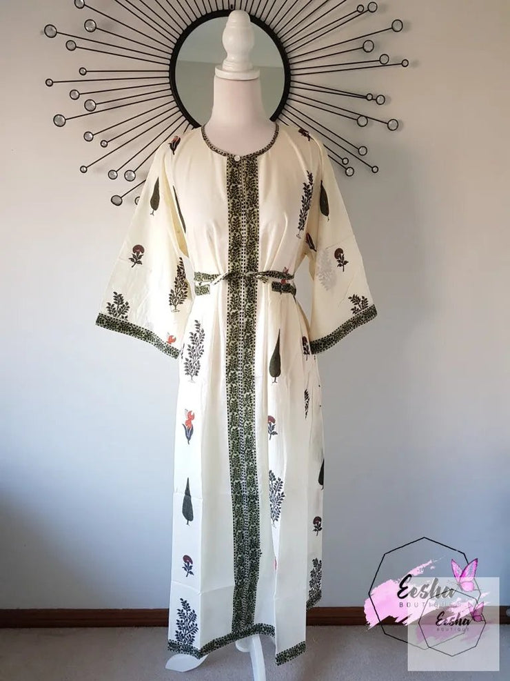 Long Kaftan Dress - Garden