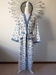 Long Kimono Robe - Blue Flemingo