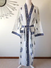 Long Kimono Robe - Garden