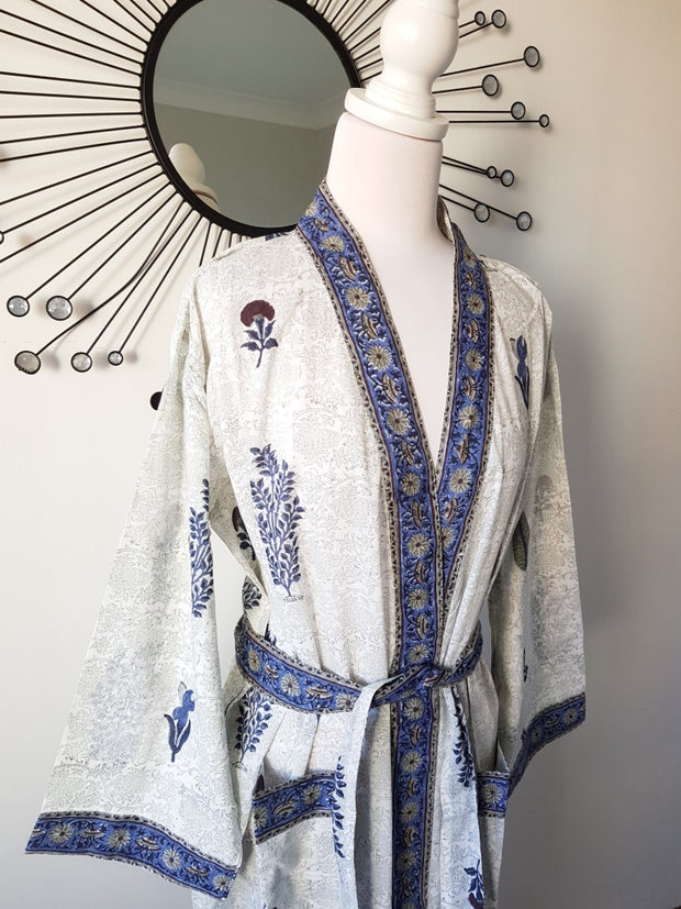 Long Kimono Robe - Garden