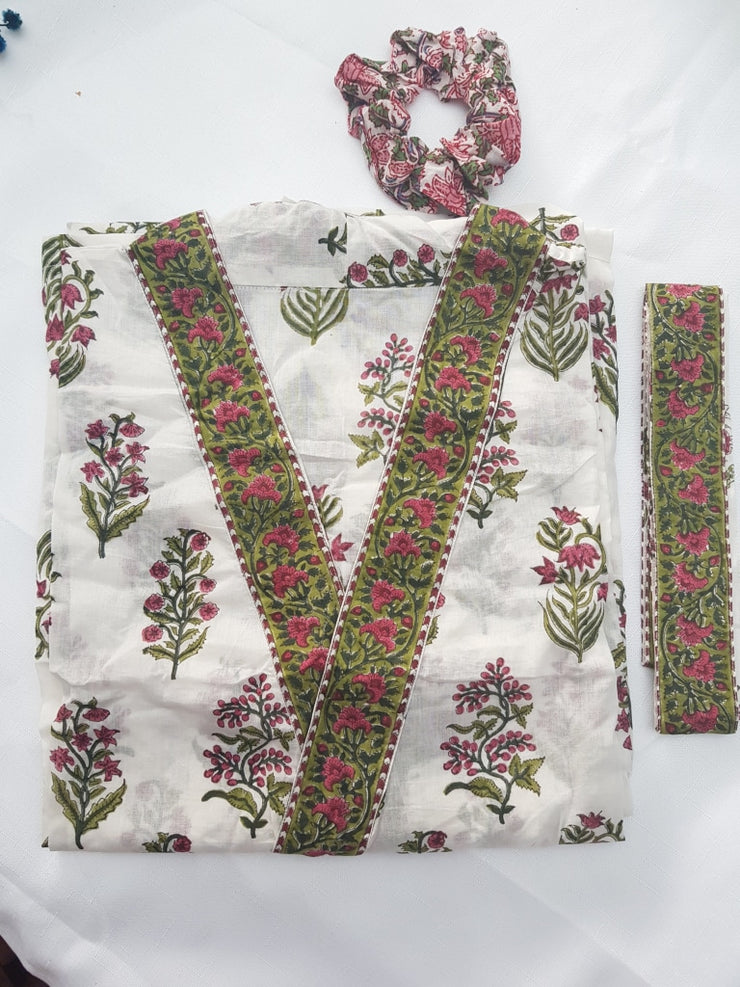 Long Kimono Robe - Mughal Garden