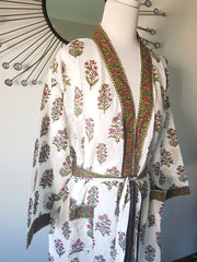 Long Kimono Robe - Mughal Garden