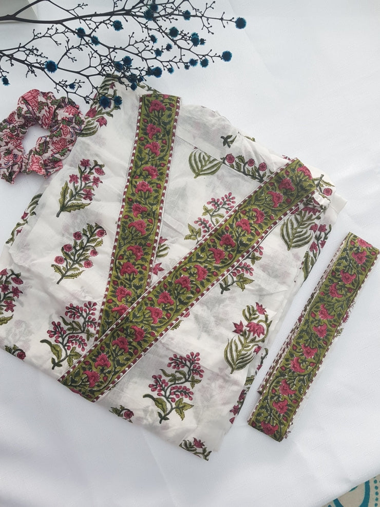 Long Kimono Robe - Mughal Garden