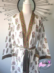 Long Kimono Robe - Mughal Garden