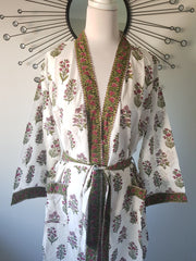 Long Kimono Robe - Mughal Garden