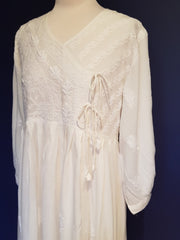 Long White Angharkha Style Dress