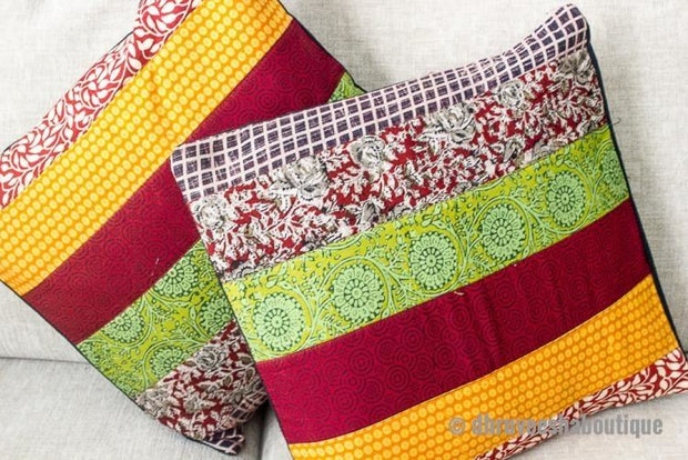 Pair Of Patch Work Pillow Cover