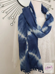 Shibori Tye Dye Indian Organic Cotton Voile Stole