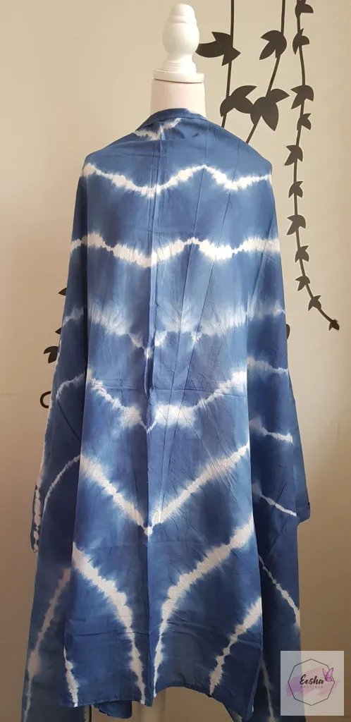 Shibori Tye Dye Sarong Indian Cotton Pareo Blue Stole