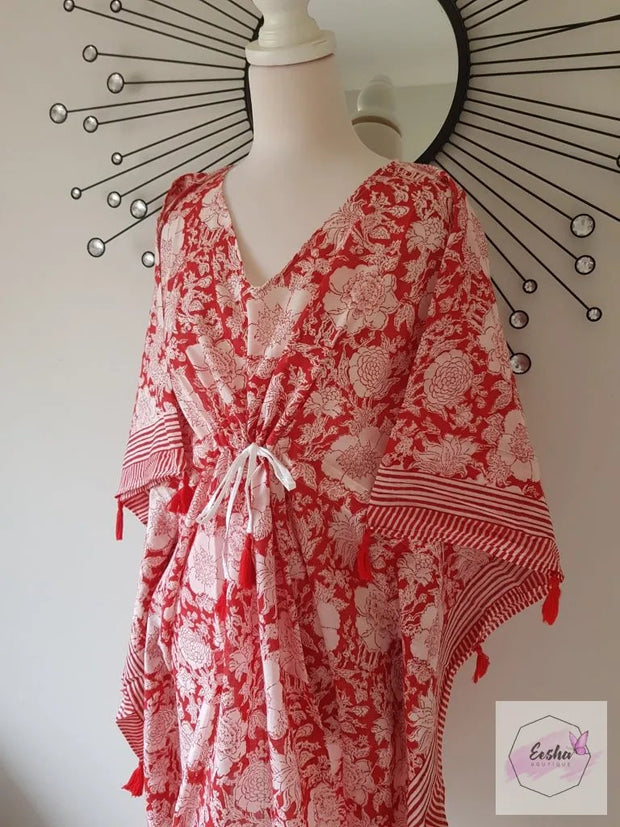 Short Kaftan - Red With Tussles