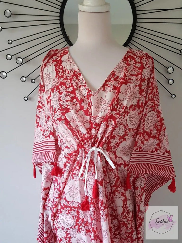Short Kaftan - Red With Tussles