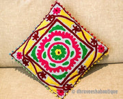 Suzani Bright Embroideried Pillow Cover