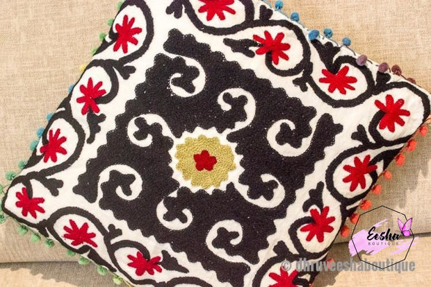 Suzani Floral Embroideried Pillow Cover
