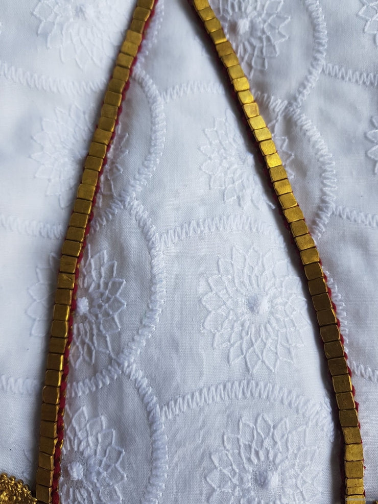 Tribal Petal Brass Pendant Necklace