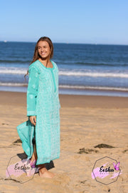 Turquoise Hand Embroidered Long Tunic