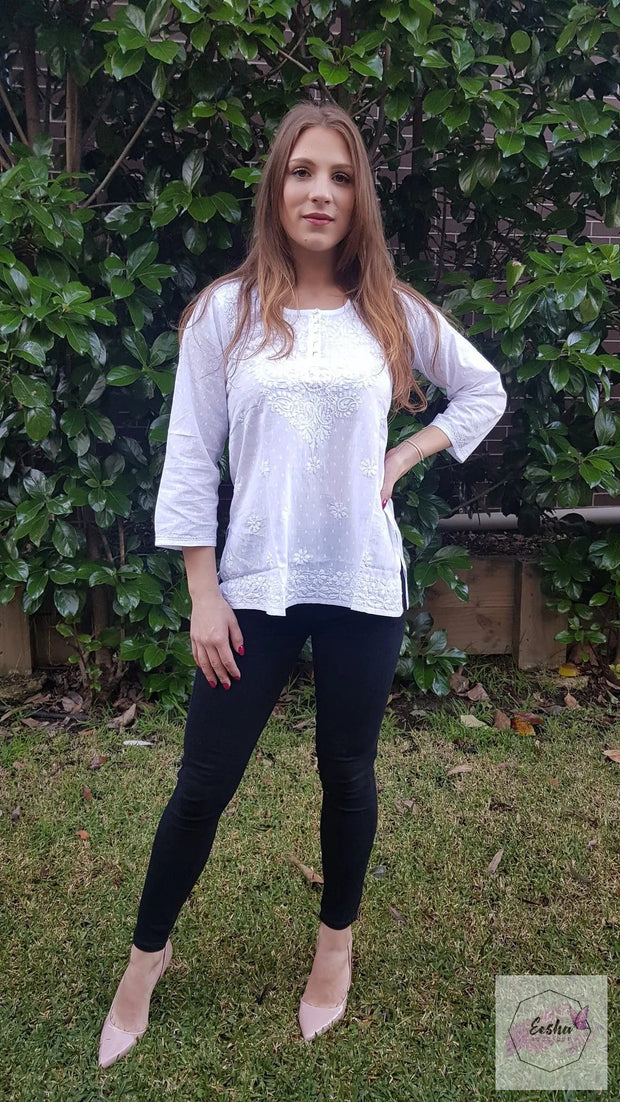 Daisy - White Short Top - eeshaBoutique Australia